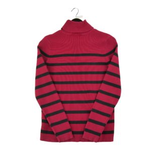 Pull femme manches longues rouge Lauren Ralph Lauren Motif a rayures Col Roule