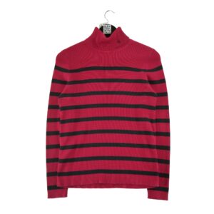 Pull femme manches longues rouge Lauren Ralph Lauren Motif a rayures Col Roule