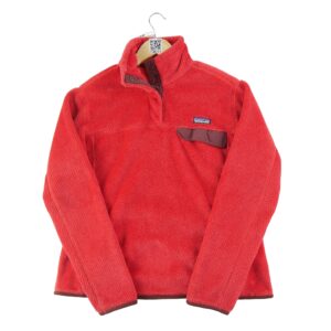 Pull polaires femme manches longues rouge Patagonia Col Montant