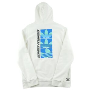 Sweat a capuche homme manches longues blanc Adidas Col Rond