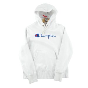 Sweat a capuche homme manches longues blanc Champion Col Rond