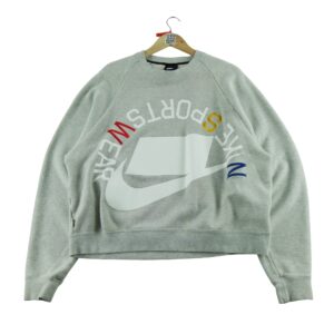 Sweat homme manches longues gris Nike Motif imprime Col Rond