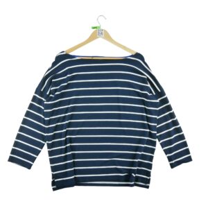 T shirt manches longues femme marine Lauren Ralph Lauren Motif a rayures Col Rond