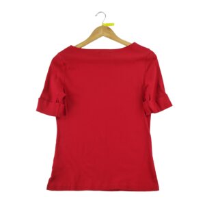 T shirt manches longues femme rouge Lauren Ralph Lauren Col Rond