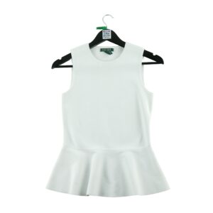 T shirt sans manches femme blanc Lauren Ralph Lauren Col Rond