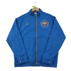 Veste de survetements homme manches longues bleu Nike Col Montant Equipe FC Barcelone