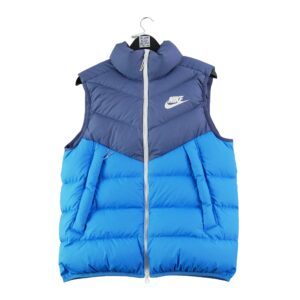 Doudoune homme sans manches bleu Nike Col Montant