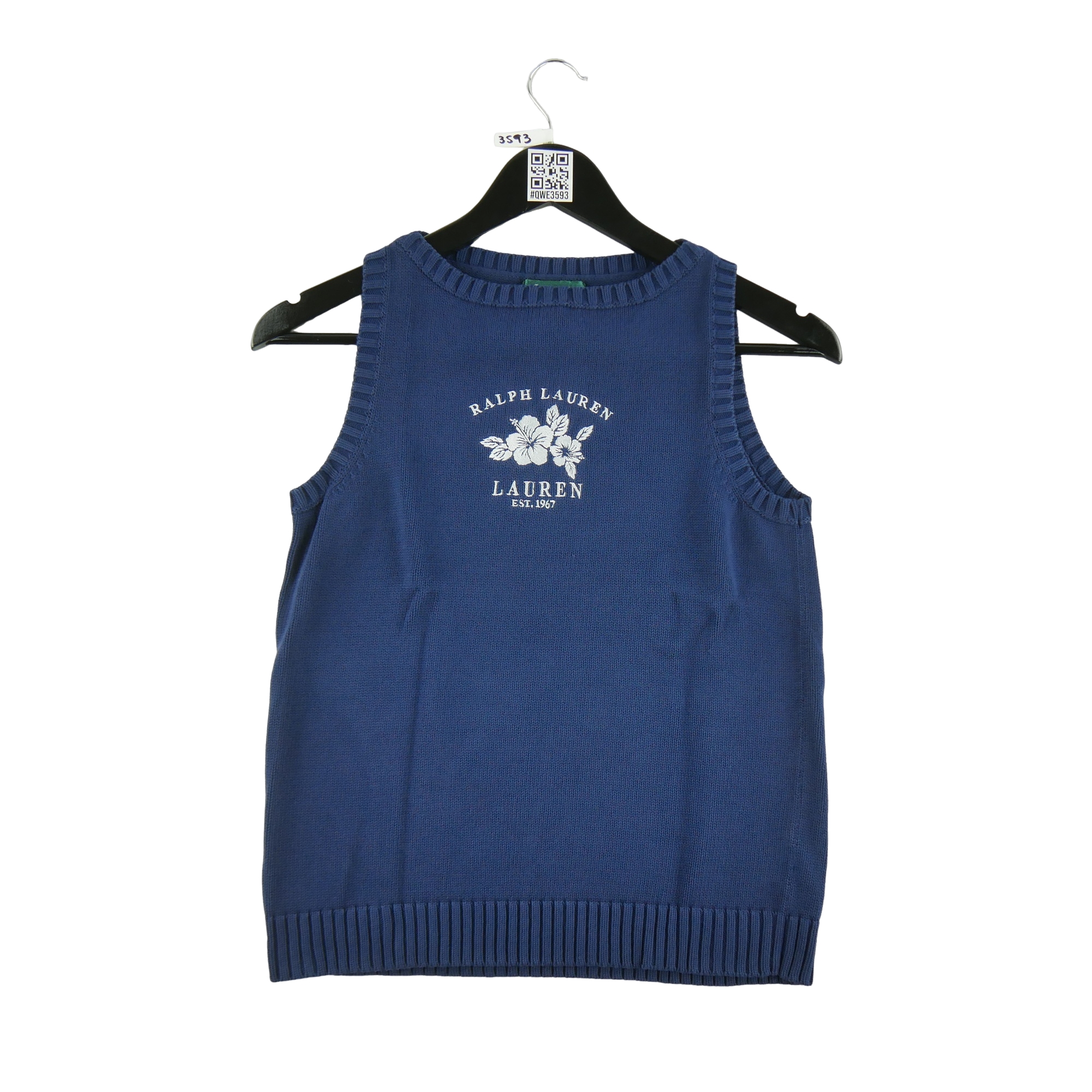 Pull femme sans manches marine Lauren Ralph Lauren Col Rond
