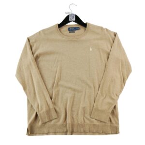 Pull homme manches longues beige Polo Ralph Lauren Col Rond