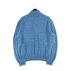 Pull homme manches longues bleu clair Polo Ralph Lauren Motif chine Col Montant