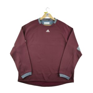 Pull homme manches longues bordeaux Adidas Col Rond