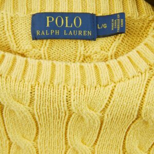 Pull homme manches longues jaune Polo Ralph Lauren Col Rond