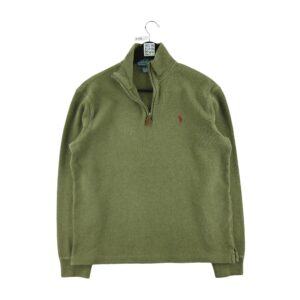 Pull homme manches longues kaki Polo Ralph Lauren Motif chine Col Montant