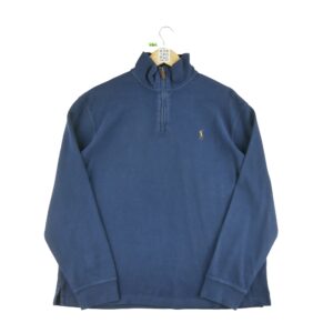 Pull homme manches longues marine Polo Ralph Lauren Col Montant