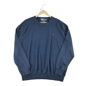 Pull homme manches longues marine Polo Ralph Lauren Col Rond