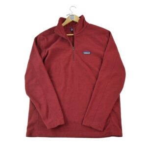 Pull polaires homme manches longues bordeaux Patagonia Col Montant