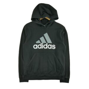 Sweat a capuche enfant manches longues noir Adidas Col Rond
