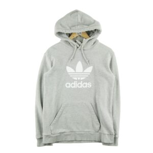 Sweat a capuche homme manches longues gris Adidas Col Rond