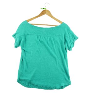 T shirt manches courtes femme bleu Lauren Ralph Lauren Col Rond