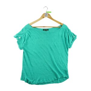 T shirt manches courtes femme bleu Lauren Ralph Lauren Col Rond