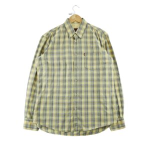 Chemise classiques homme manches longues jaune Marlboro Motif a carreaux