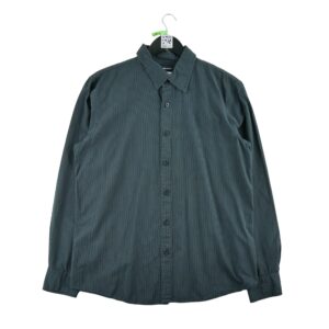 Chemise classiques homme manches longues noir Vintage Motif a rayures
