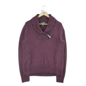 Pull femme manches longues bordeaux Lauren Ralph Lauren Col Chale