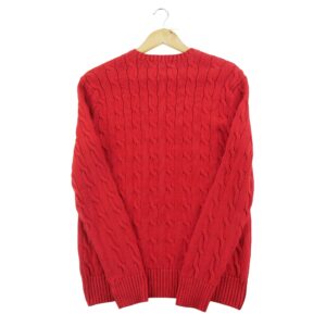 Pull homme manches longues rouge Polo Ralph Lauren Col Rond