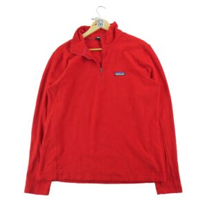 Pull polaires homme manches longues rouge Patagonia Col Montant