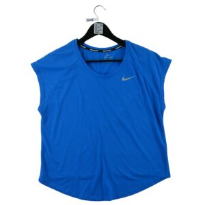 T shirt femme manches courtes bleu Nike Col Rond