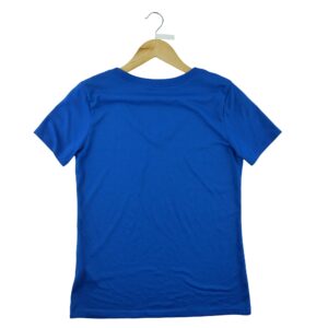 T shirt femme manches courtes bleu Nike Col V
