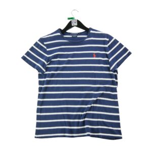 T shirt manches courtes femme marine Polo Ralph Lauren Motif a rayures Col Rond