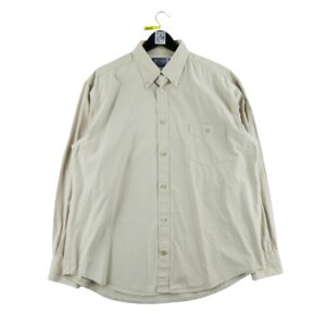 Chemise classiques homme manches longues beige Vintage