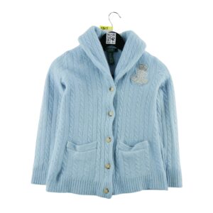 Gilet femme manches longues bleu clair Lauren Ralph Lauren Col Chale