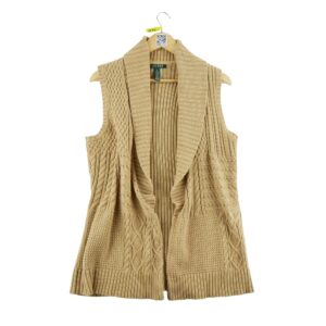 Gilet femme sans manches beige Lauren Ralph Lauren Col V