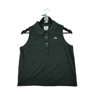 Polo sans manches femme noir Lacoste Col Polo