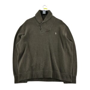 Pull homme manches longues marron Polo Ralph Lauren Col Chale