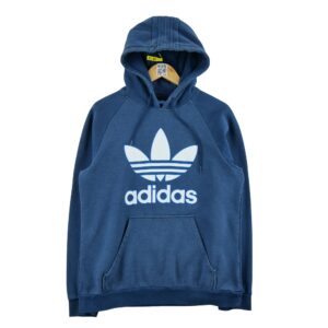 Sweat a capuche homme manches longues bleu Adidas Col Rond