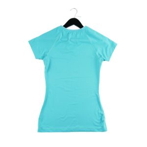 T shirt manches courtes femme turquoise Nike Col V