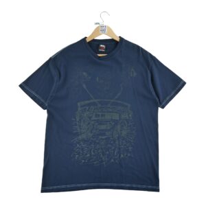 T shirt manches courtes homme marine Stussy Col Rond