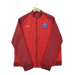Veste de survetements homme manches longues rouge Nike Motif a rayures Col Montant Equipe PSG Paris Saint Germain