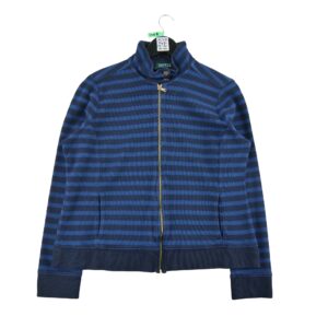 Gilet femme manches longues marine Lauren Ralph Lauren Motif a rayures Col Harrington