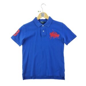Polo manches courtes enfant bleu Polo Ralph Lauren Col Polo