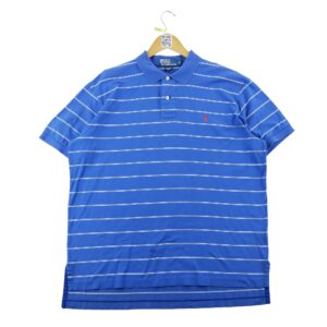 Polo manches courtes homme bleu Polo Ralph Lauren Motif a rayures Col Polo