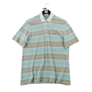 Polo manches courtes homme turquoise Lacoste Motif a rayures Col Polo
