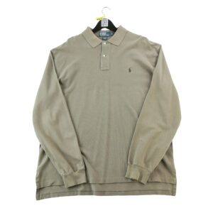 Polo manches longues homme beige Polo Ralph Lauren Col Polo