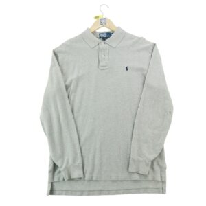 Polo manches longues homme gris Polo Ralph Lauren Col Polo