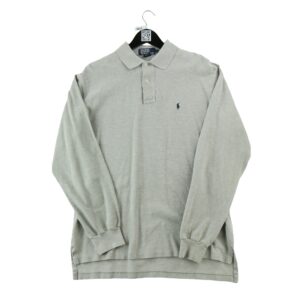 Polo manches longues homme gris Polo Ralph Lauren Col Polo