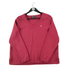 Pull femme manches longues bordeaux Lauren Ralph Lauren Col V