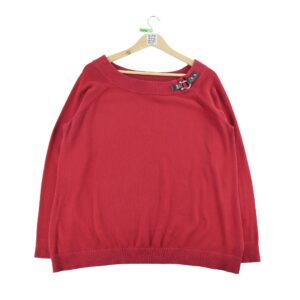 Pull femme manches longues rouge Lauren Ralph Lauren Col Rond